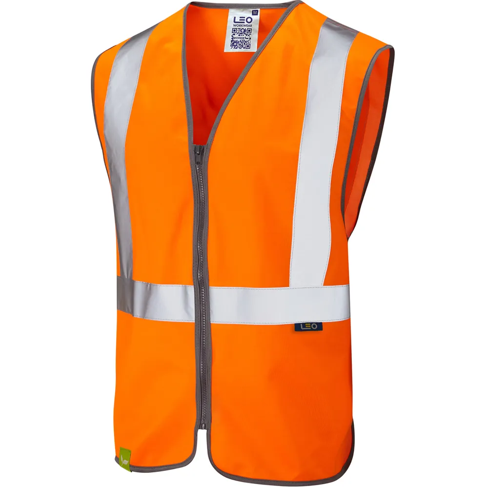 EGGESFORD Leo EcoViz Rail Zip Waistcoat — HV ORANGE